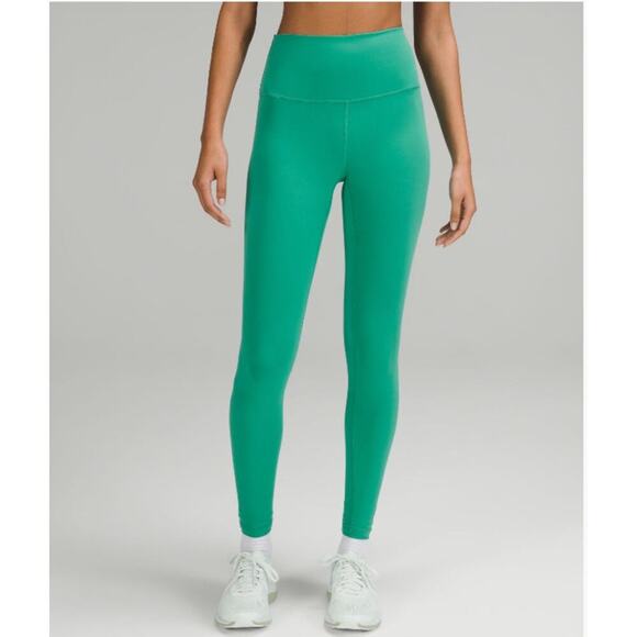 Lululemon Wunder Train Everlux High Rise Stretch Maldives Green 28” Size 14 - Picture 1 of 7